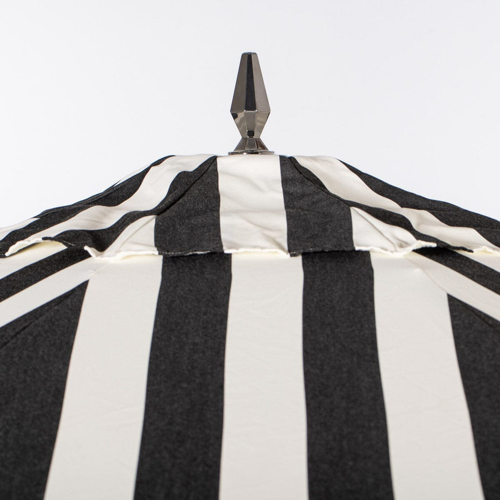 The Resort Market Umbrella in Crew Vintage Black Stripe | 10' Antique White Frame Resort Market Bundle Business & Pleasure Co. 