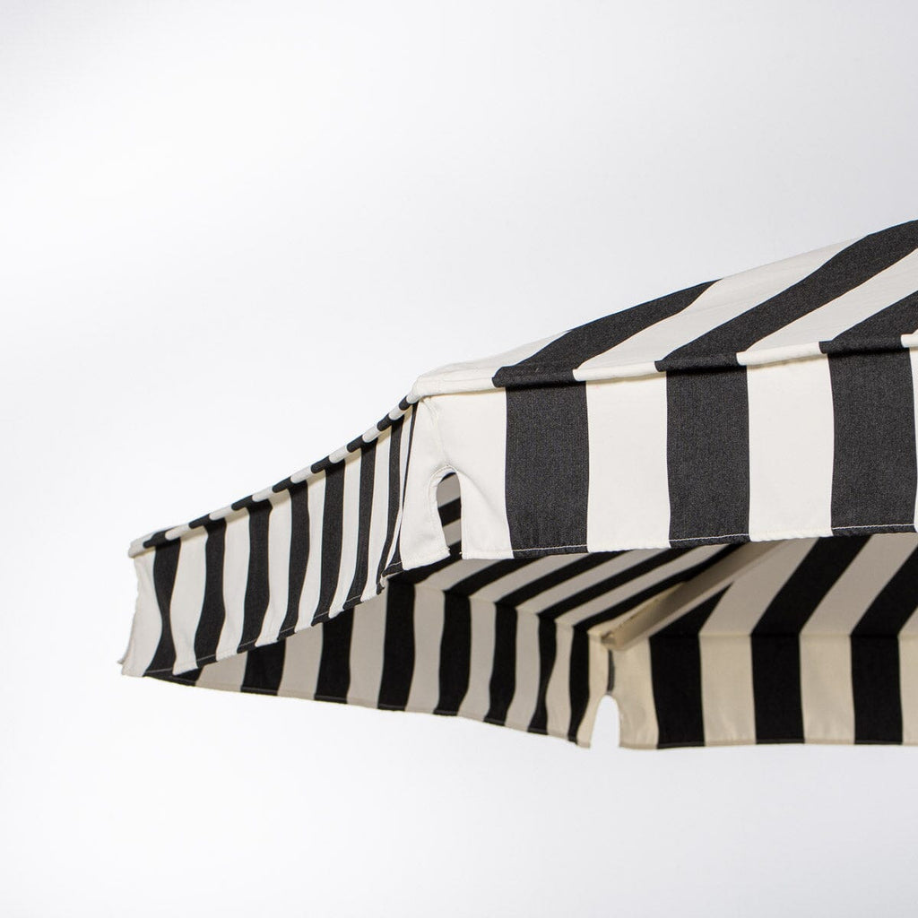 The Resort Market Umbrella in Crew Vintage Black Stripe | 10' Antique White Frame Resort Market Bundle Business & Pleasure Co. 