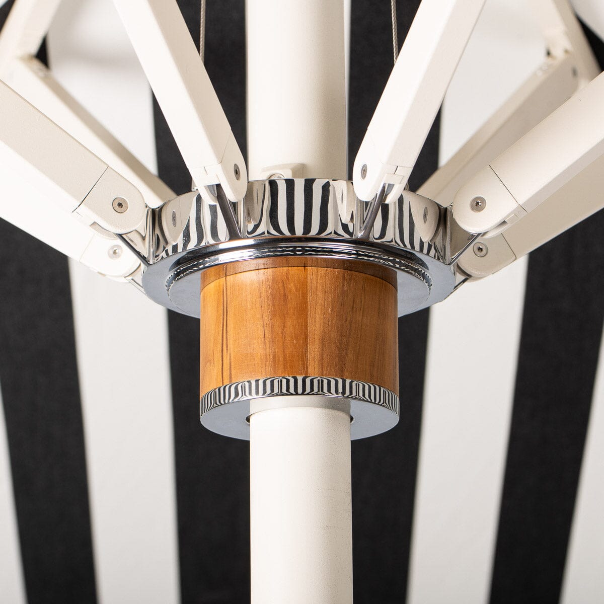 The Resort Market Umbrella in Crew Vintage Black Stripe | 10' Antique White Frame Resort Market Bundle Business & Pleasure Co. 
