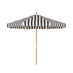 The Resort Market Umbrella in Crew Vintage Black Stripe | 10' Transfer Teak Frame Resort Market Umbrella Business & Pleasure Co. 