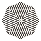 The Resort Market Umbrella in Crew Vintage Black Stripe | 10' Transfer Teak Frame Resort Market Umbrella Business & Pleasure Co. 