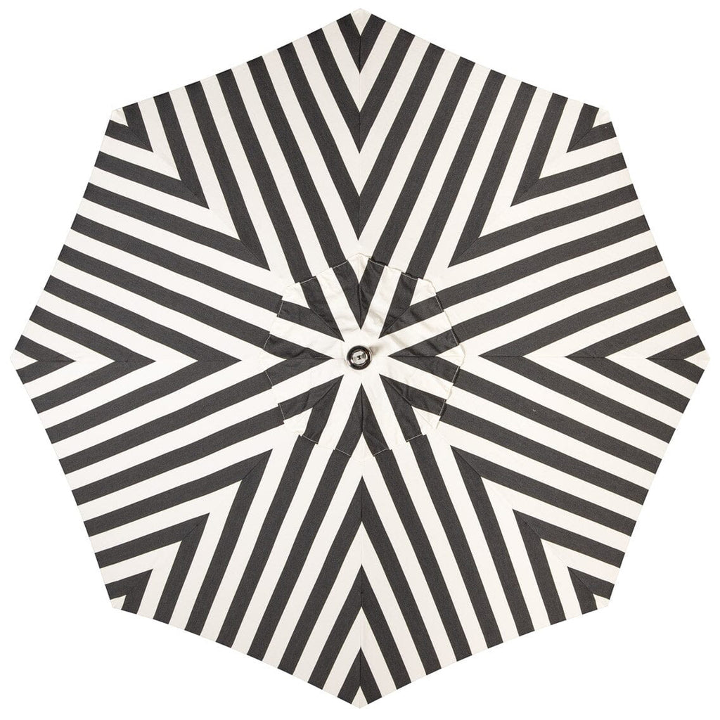 The Resort Market Umbrella in Crew Vintage Black Stripe | 12' Antique White Frame Resort Market Bundle Business & Pleasure Co. 