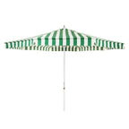 The Resort Market Umbrella in Crew Canyon Green Stripe | 12' Antique White Frame Bundle Business & Pleasure Co. 