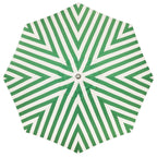 The Resort Market Umbrella in Crew Canyon Green Stripe | 12' Antique White Frame Bundle Business & Pleasure Co. 