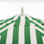 The Resort Market Umbrella in Crew Canyon Green Stripe | 12' Antique White Frame Bundle Business & Pleasure Co. 