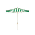 The Resort Market Umbrella in Crew Canyon Green Stripe | 8' Antique White Frame Bundle Business & Pleasure Co. 