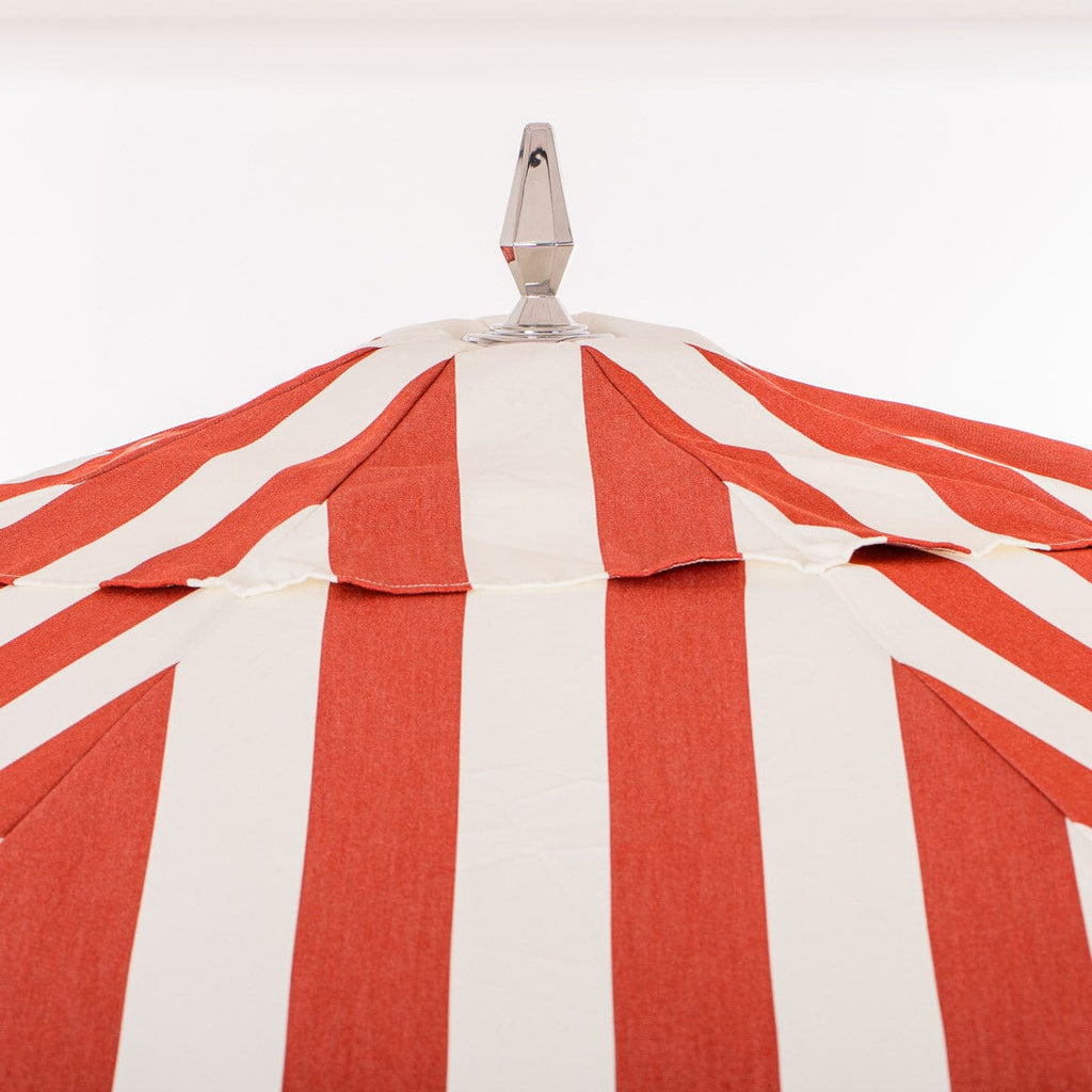 The Resort Market Umbrella in Crew Le Sirenuse Stripe | 12' Antique White Frame Bundle Business & Pleasure Co. 