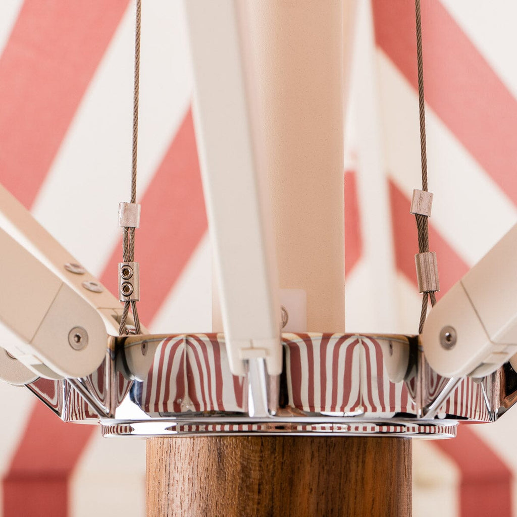 The Resort Market Umbrella in Crew Le Sirenuse Stripe | 12' Antique White Frame Bundle Business & Pleasure Co. 