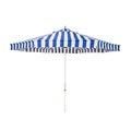 The Resort Market Umbrella in Crew Mediterranean Blue Stripe | 10' Antique White Frame Bundle Business & Pleasure Co. 