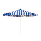 The Resort Market Umbrella in Crew Mediterranean Blue Stripe | 10' Antique White Frame Bundle Business & Pleasure Co. 