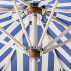 The Resort Market Umbrella in Crew Mediterranean Blue Stripe | 12' Antique White Frame Bundle Business & Pleasure Co. 