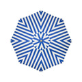 The Resort Market Umbrella in Crew Mediterranean Blue Stripe | 8' Antique White Frame Bundle Business & Pleasure Co. 