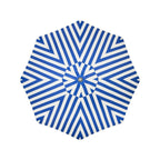 The Resort Market Umbrella in Crew Mediterranean Blue Stripe | 8' Antique White Frame Bundle Business & Pleasure Co. 