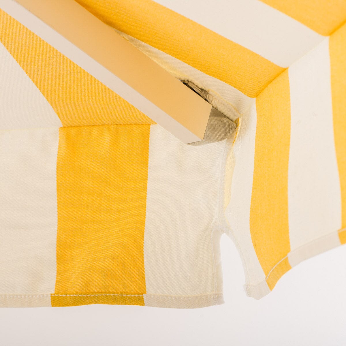 The Resort Market Umbrella in Crew Mimosa Yellow Stripe | 12' Antique White Frame Bundle Business & Pleasure Co. 