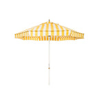 The Resort Market Umbrella in Crew Mimosa Yellow Stripe | 8' Antique White Frame Bundle Business & Pleasure Co. 