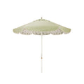 The Resort Market Umbrella in Casa Seaglass Jade Green | 8' Antique White Frame Bundle Business & Pleasure Co. 