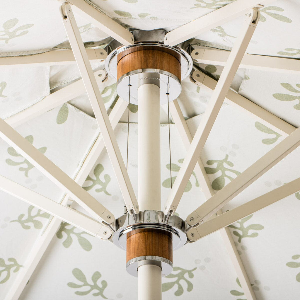 The Resort Market Umbrella in Casa Seaglass Jade Green | 8' Antique White Frame Bundle Business & Pleasure Co. 