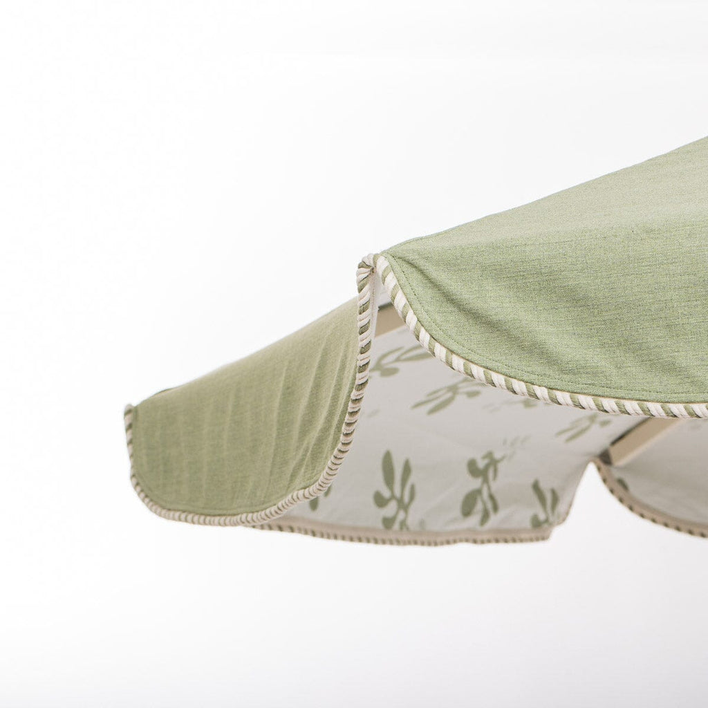 The Resort Market Umbrella in Casa Seaglass Jade Green | 8' Antique White Frame Bundle Business & Pleasure Co. 