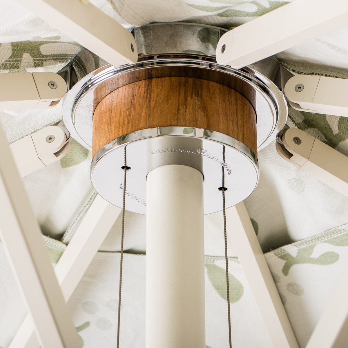The Resort Market Umbrella in Casa Seaglass Jade Green | 8' Antique White Frame Bundle Business & Pleasure Co. 
