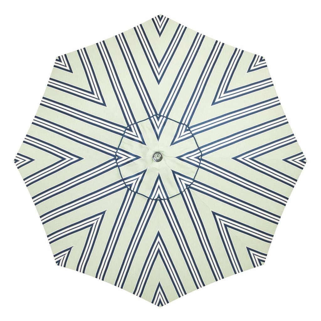 The Resort Market Umbrella - Octagon - Canopy 10 x Julia Berolzheimer in Green Stripes B&P Co. x Julia Berolzheimer 