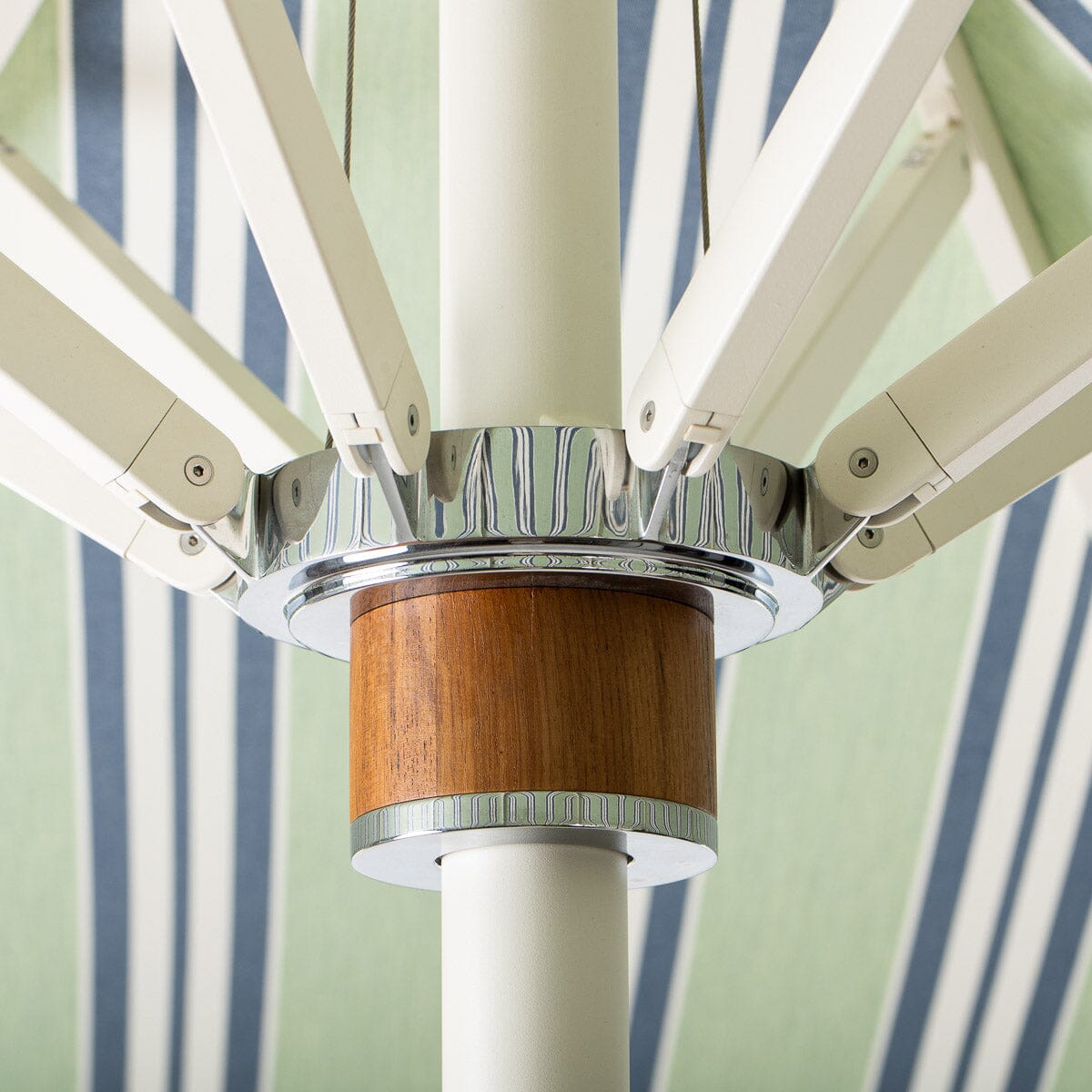 The Resort Market Umbrella - Octagon - Canopy 10 x Julia Berolzheimer in Green Stripes B&P Co. x Julia Berolzheimer 