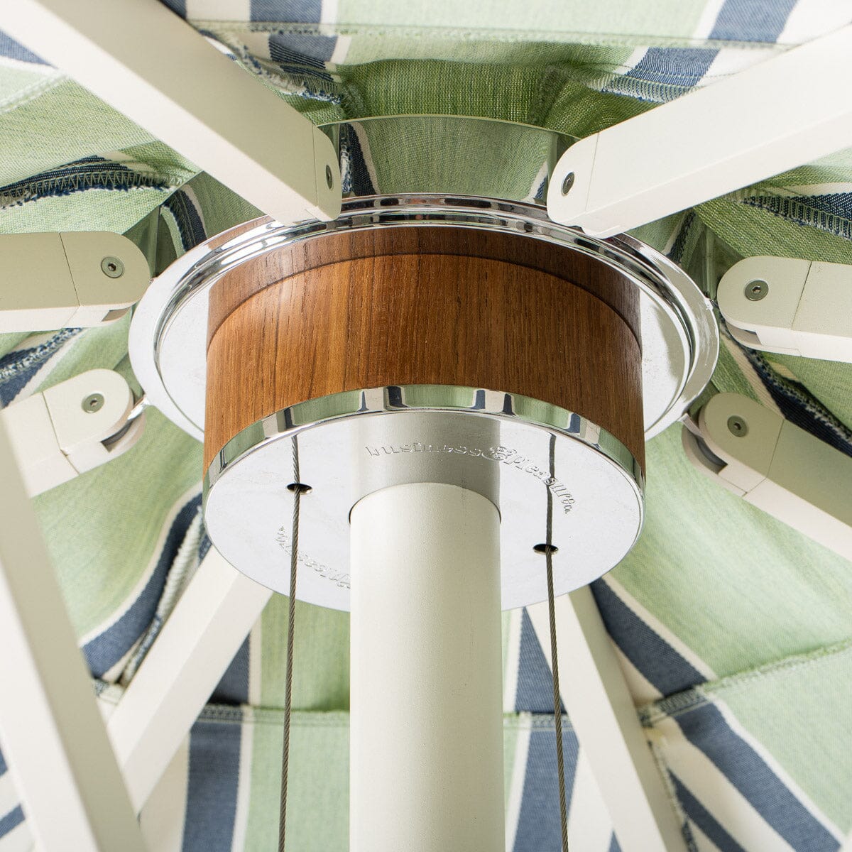 The Resort Market Umbrella - Octagon - Canopy 10 x Julia Berolzheimer in Green Stripes B&P Co. x Julia Berolzheimer 