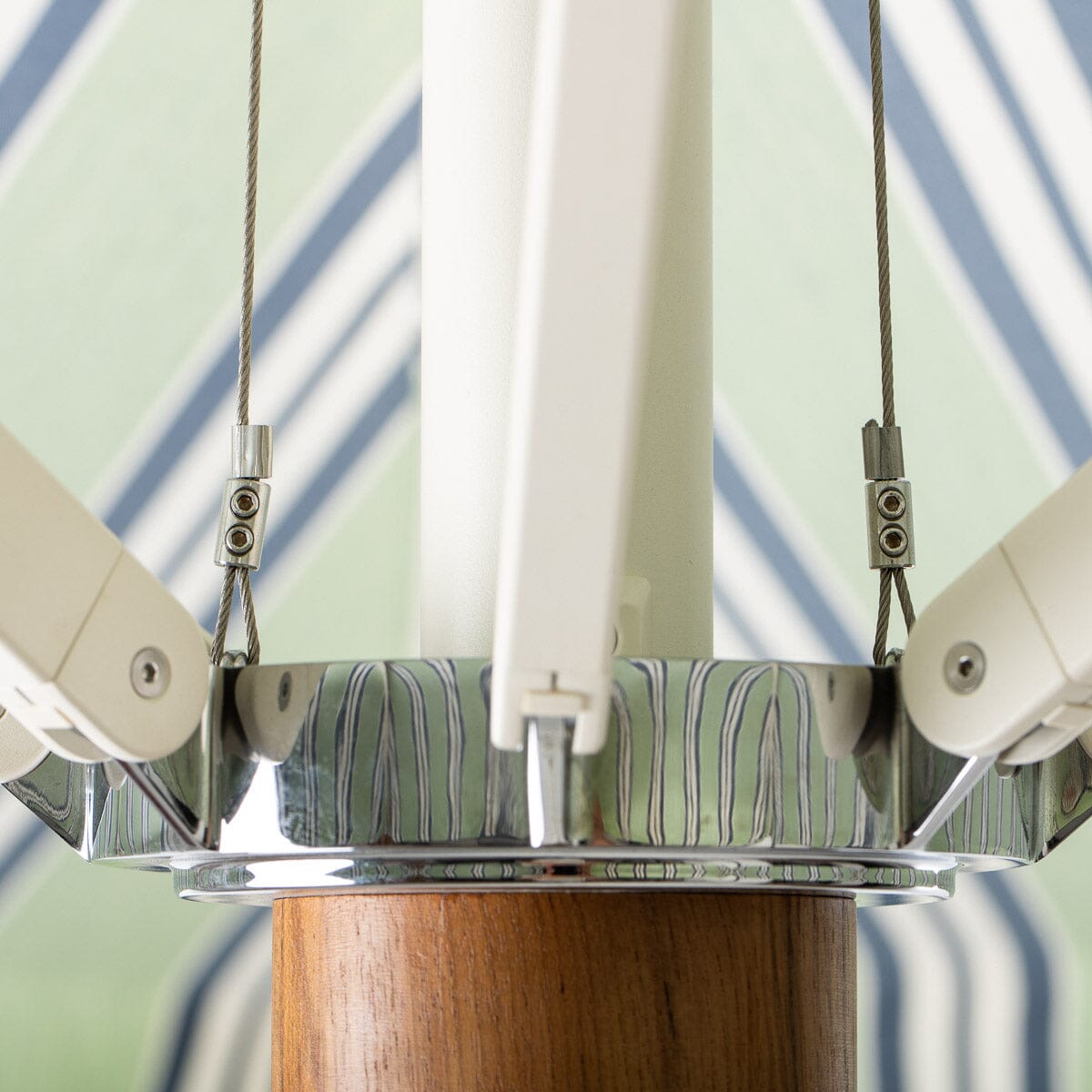 The Resort Market Umbrella - Octagon - Canopy 10 x Julia Berolzheimer in Green Stripes B&P Co. x Julia Berolzheimer 