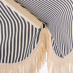 The Resort Market Umbrella in Lauren's Navy Stripe | 10' Antique White Frame Bundle Business & Pleasure Co. 