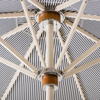 The Resort Market Umbrella in Lauren's Navy Stripe | 10' Antique White Frame Bundle Business & Pleasure Co. 