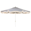 The Resort Market Umbrella in Lauren's Navy Stripe | 12' Antique White Frame Bundle Business & Pleasure Co. 