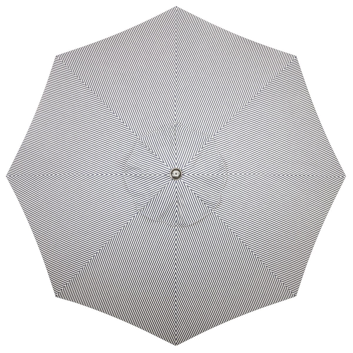 The Resort Market Umbrella in Lauren's Navy Stripe | 12' Antique White Frame Bundle Business & Pleasure Co. 