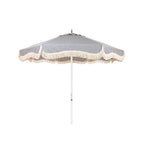 The Resort Market Umbrella in Lauren's Navy Stripe | 8' Antique White Frame Bundle Business & Pleasure Co. 