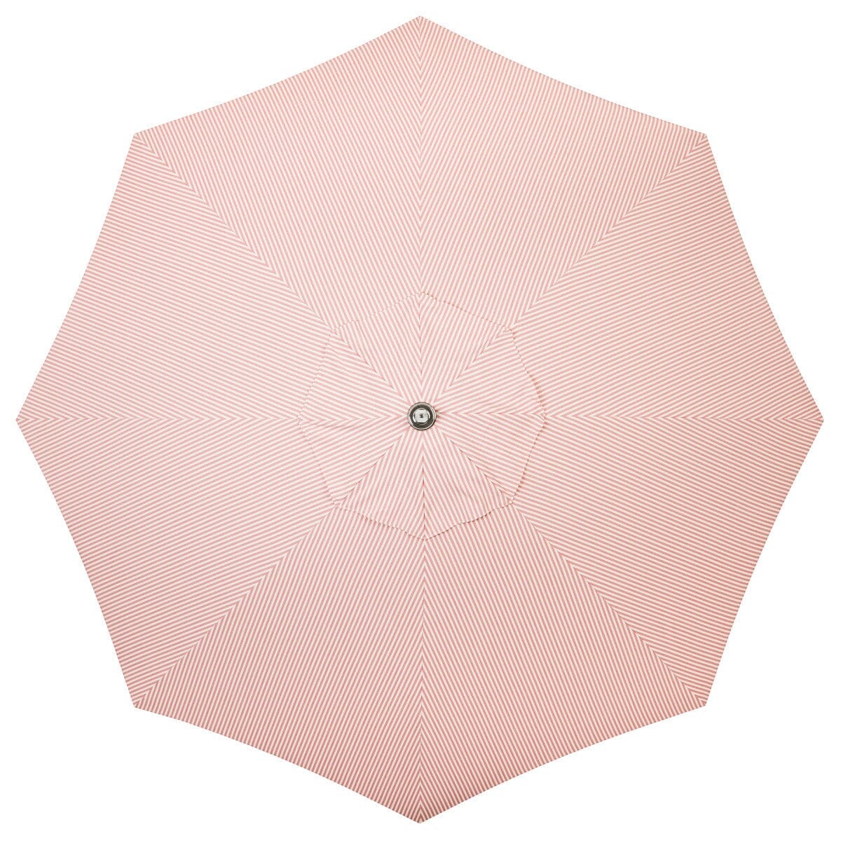 The Resort Market Umbrella in Lauren's Pink Stripe | 12' Antique White Frame Bundle Business & Pleasure Co. 