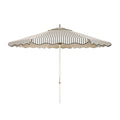 The Resort Market Umbrella in Monaco Black Stripe | 10' Antique White Frame Bundle Business & Pleasure Co. 