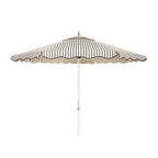 The Resort Market Umbrella in Monaco Black Stripe | 10' Antique White Frame Bundle Business & Pleasure Co. 