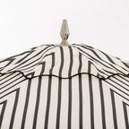 The Resort Market Umbrella in Monaco Black Stripe | 10' Antique White Frame Bundle Business & Pleasure Co. 