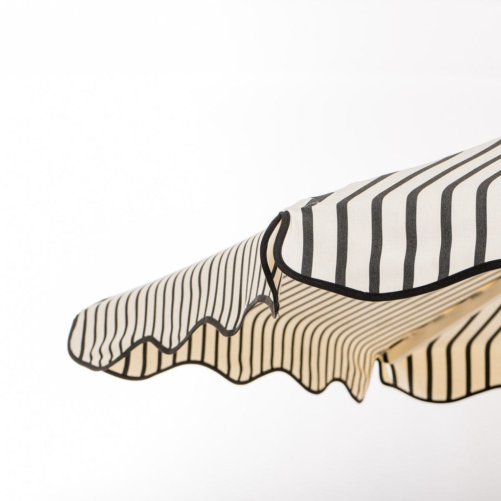 The Resort Market Umbrella in Monaco Black Stripe | 10' Antique White Frame Bundle Business & Pleasure Co. 