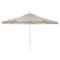 The Resort Market Umbrella in Monaco Black Stripe | 12' Antique White Frame Bundle Business & Pleasure Co. 