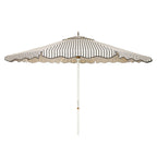 The Resort Market Umbrella in Monaco Black Stripe | 12' Antique White Frame Bundle Business & Pleasure Co. 