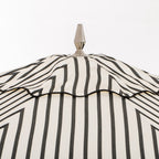 The Resort Market Umbrella in Monaco Black Stripe | 12' Antique White Frame Bundle Business & Pleasure Co. 