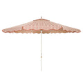 The Resort Market Umbrella in Monaco Le Sirenuse Stripe | 12' Antique White Frame Bundle Business & Pleasure Co. 