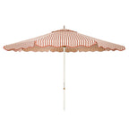 The Resort Market Umbrella in Monaco Le Sirenuse Stripe | 12' Antique White Frame Bundle Business & Pleasure Co. 