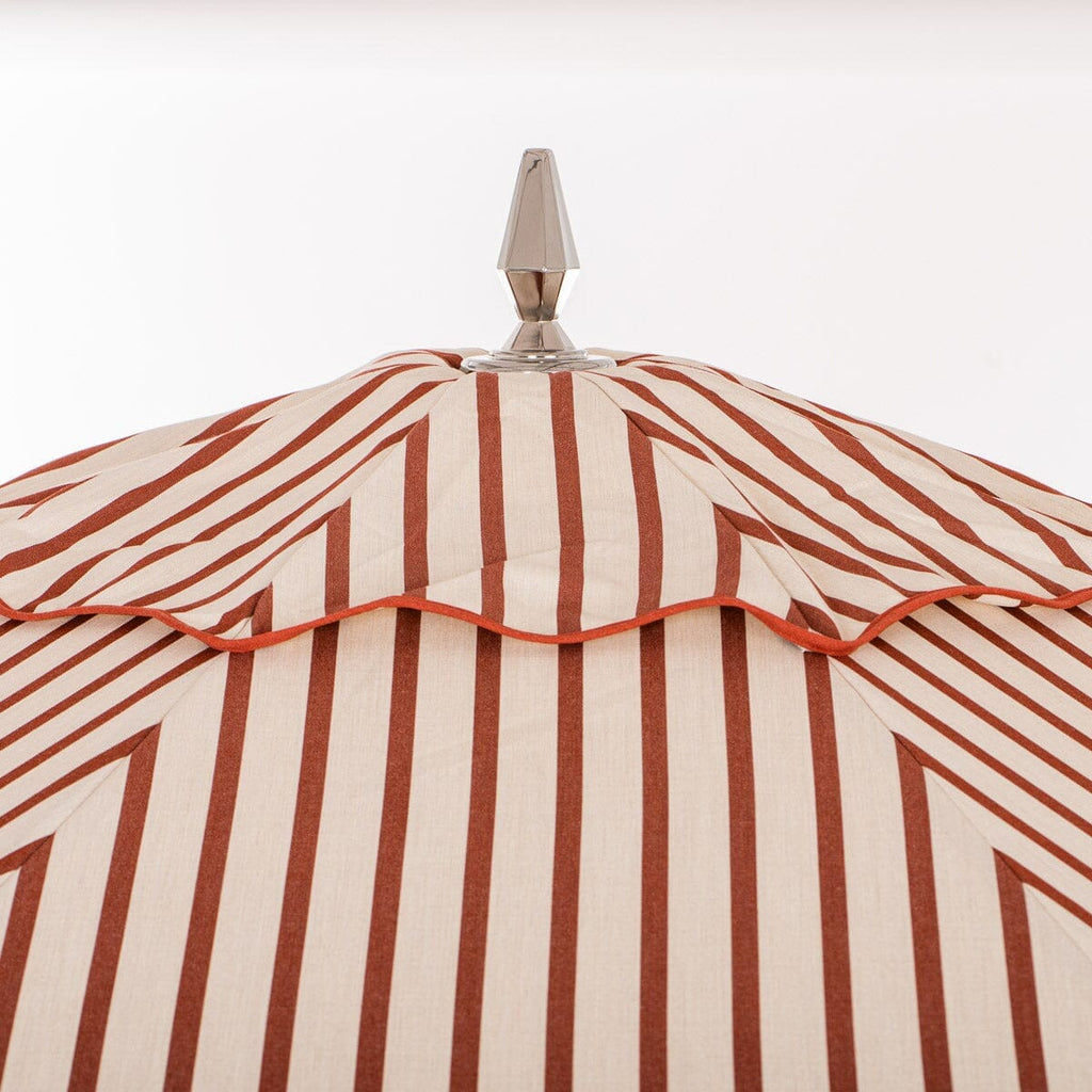The Resort Market Umbrella in Monaco Le Sirenuse Stripe | 12' Antique White Frame Bundle Business & Pleasure Co. 
