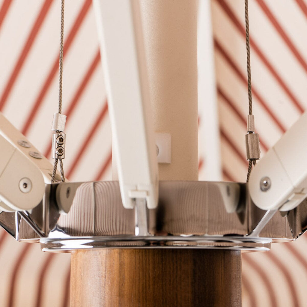 The Resort Market Umbrella in Monaco Le Sirenuse Stripe | 12' Antique White Frame Bundle Business & Pleasure Co. 
