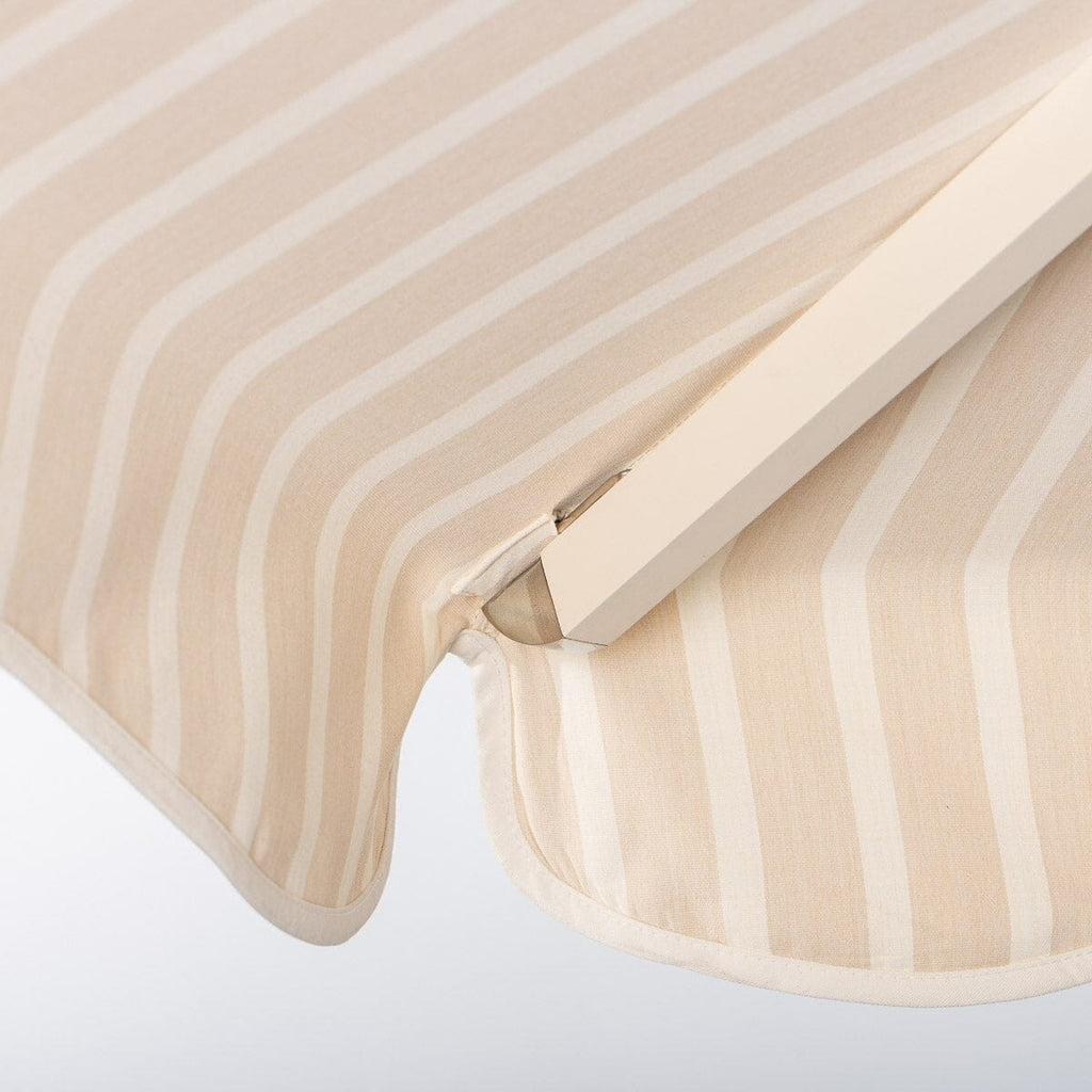 The Resort Market Umbrella in Monaco Natural Stripe | 10' Antique White Frame Resort Market Bundle Business & Pleasure Co. 