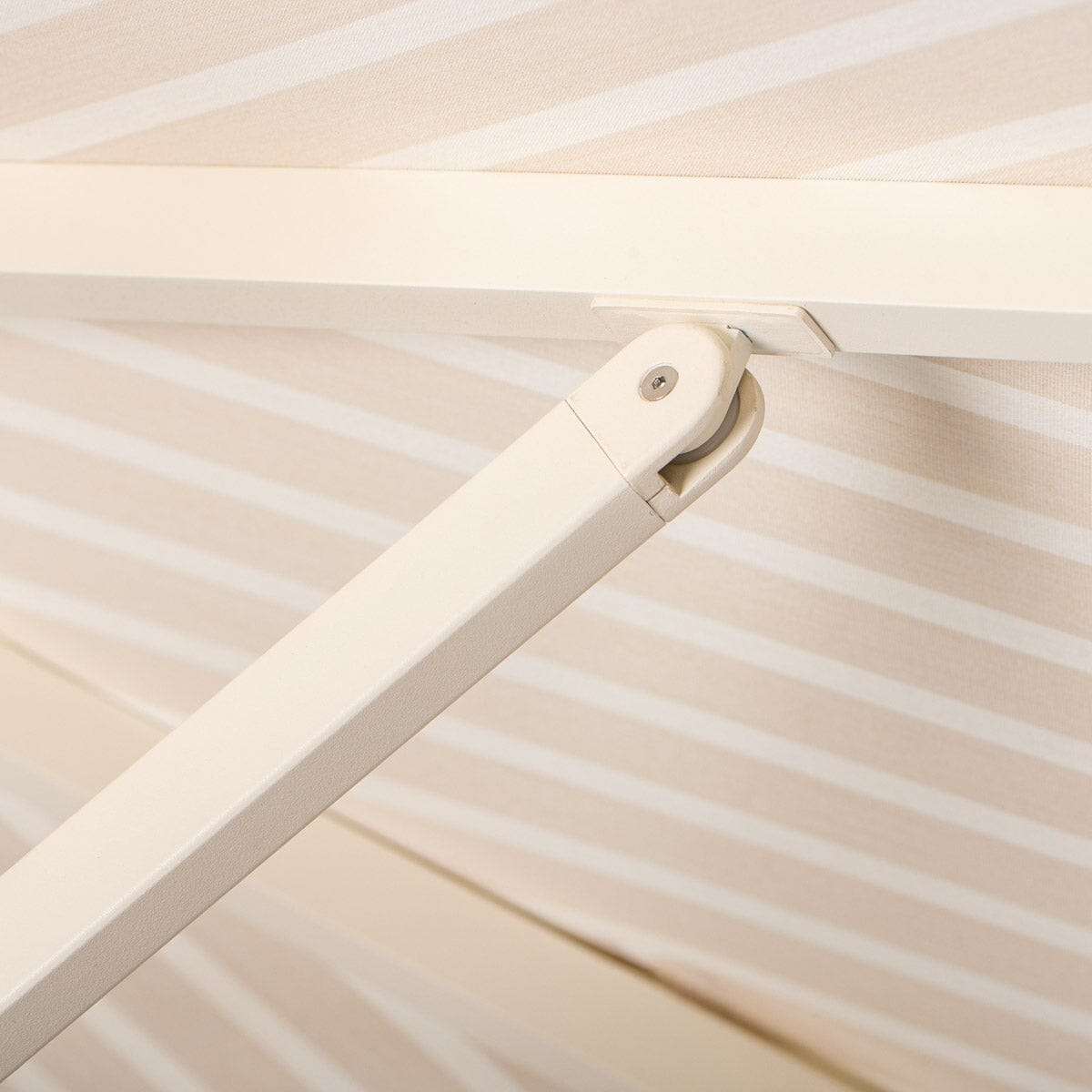 The Resort Market Umbrella in Monaco Natural Stripe | 10' Antique White Frame Resort Market Bundle Business & Pleasure Co. 