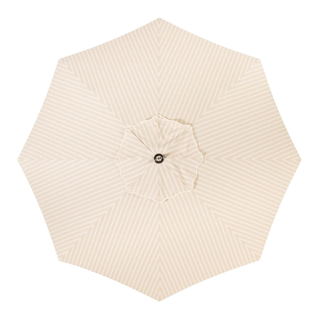The Resort Market Umbrella in Monaco Natural Stripe | 10' Antique White Frame Resort Market Bundle Business & Pleasure Co. 