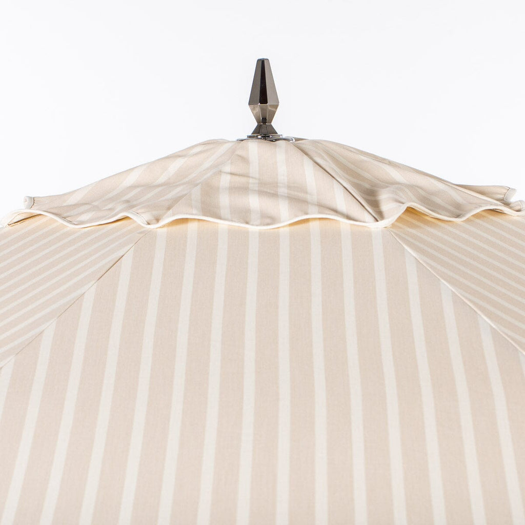 The Resort Market Umbrella in Monaco Natural Stripe | 10' Antique White Frame Resort Market Bundle Business & Pleasure Co. 