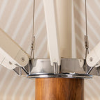 The Resort Market Umbrella in Monaco Natural Stripe | 10' Antique White Frame Resort Market Bundle Business & Pleasure Co. 