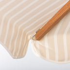The Resort Market Umbrella in Monaco Natural Stripe | 10' Transfer Teak Frame Resort Market Umbrella Business & Pleasure Co. 
